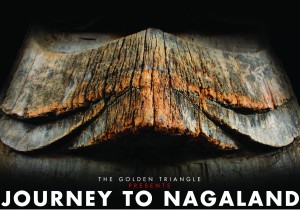 Detail shot of a monumental Morung Carving featured in The Golden Triangle's "Journey to Nagaland" Exhibition