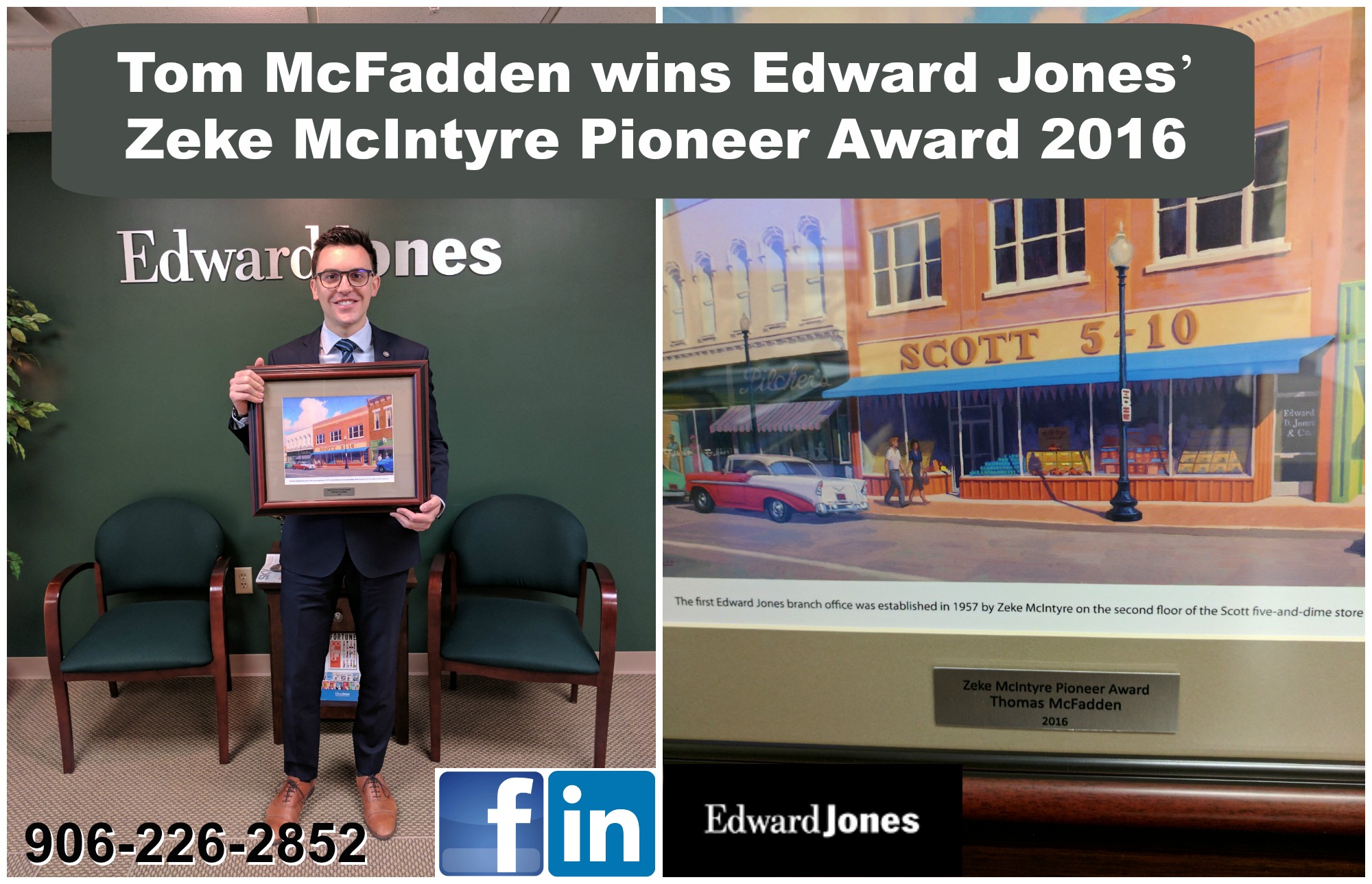 Tom McFadden wins Edward Jones’ Zeke McIntyre Pioneer Award 2016