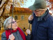 Two single parents are dating outdoor