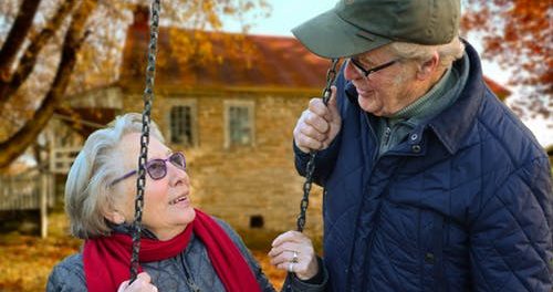 Two single parents are dating outdoor