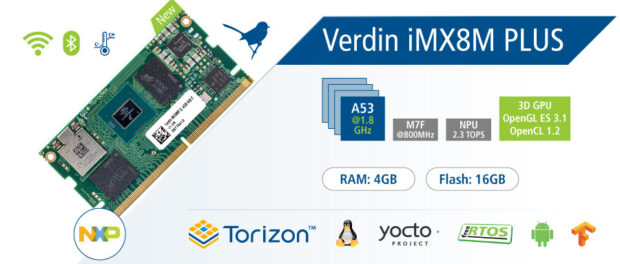 Toradex Verdin System on Module with NXP i.MX 8M Plus - Now Shipping