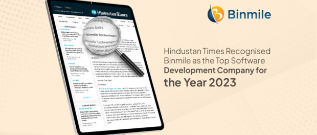 Hindustan Times Recognised Binmile as the Top Software Development Company | Binmile