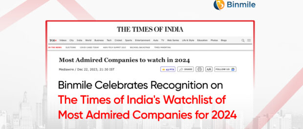 Binmile on TOI's 2024 Admired Companies List