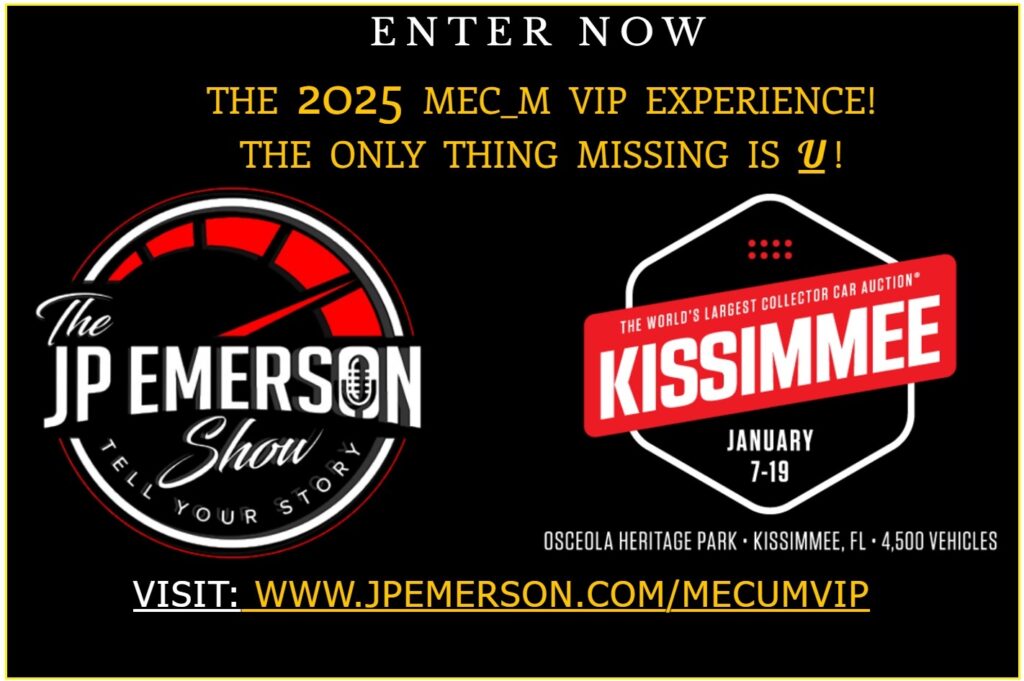 The JP Emerson Show Announces Highly Anticipated 2025 Mecum Kissimmee VIP Experience Return 