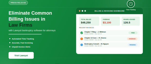 Bankruptcy software for attorneys solving common billing issues in law firms with Lawsyst